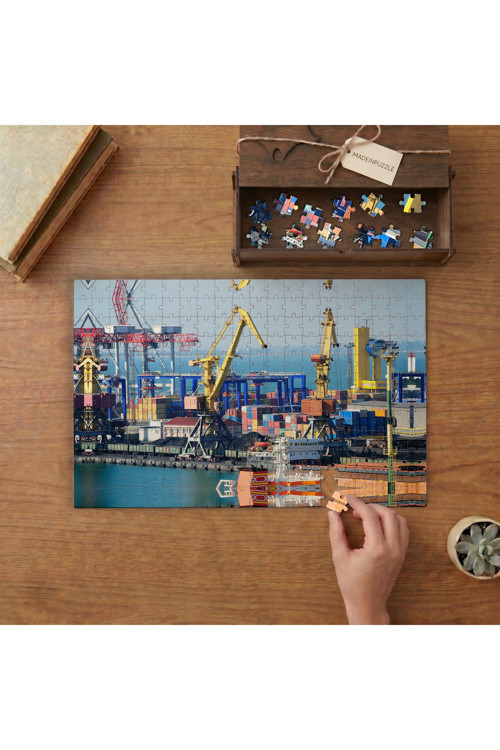 Liman- Yük Gemileri Tasarımı 240 parça Ahşap Puzzle Ahşap Kutuda MP00301