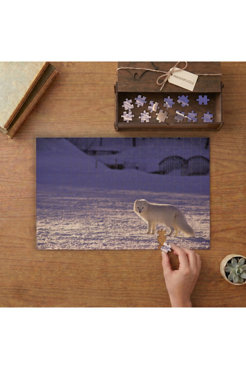 Kutup Tilksi - Beyaz Tilki Tasarımı 240 parça Ahşap Puzzle Ahşap Kutuda MP04567
