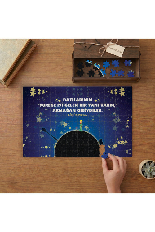 Küçük Prens Sözleri Tasarımı 240 parça Ahşap Puzzle Ahşap Kutuda MP01936
