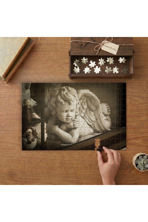Melek Heykeli - Angel Tasarımı 240 parça Ahşap Puzzle Ahşap Kutuda MP04118