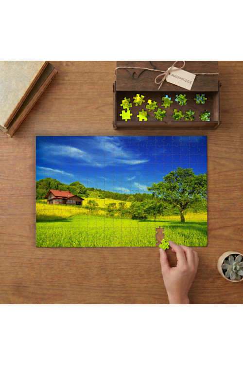 Müstakil Ev - Manzara - Doğa - Yeşillik Tasarımı 240 parça Ahşap Puzzle Ahşap Kutuda MP01543