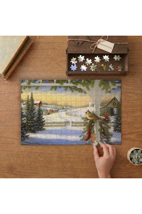 Noel Köyü - Kış Manzarası Tasarımı 240 Parça Ahşap Puzzle Ahşap Kutuda MPY20422