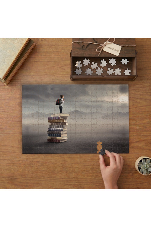 Okudukça Yükselen Çocuklar Tasarımı 240 parça Ahşap Puzzle Ahşap Kutuda MP00706