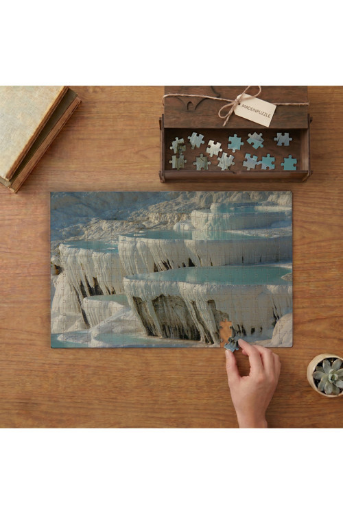 Pamukkale Travertenleri - Denizli Tasarımı 240 parça Ahşap Puzzle Ahşap Kutuda MP00092