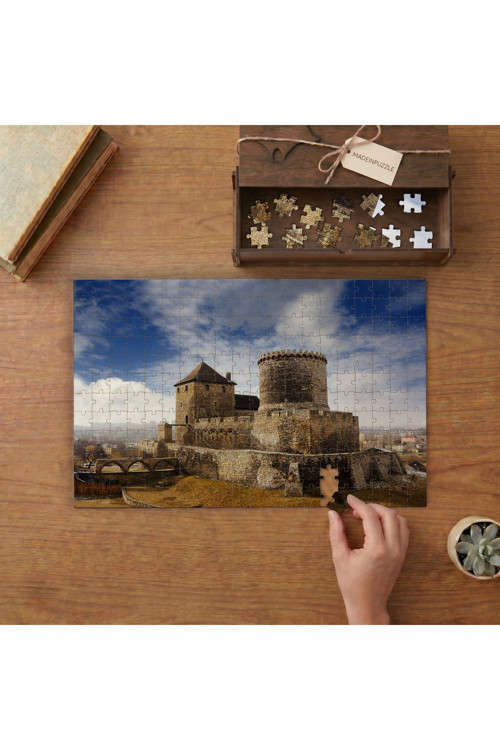 Orta Çağ kalesi Bedzin Polonya- Tarihi Mimari Tasarımı 240 parça Ahşap Puzzle Ahşap Kutuda MP01189