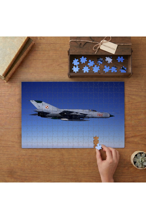 Önleme Uçağı MiG-21 Tasarımı 240 Parça Ahşap Puzzle Ahşap Kutuda MPY20133