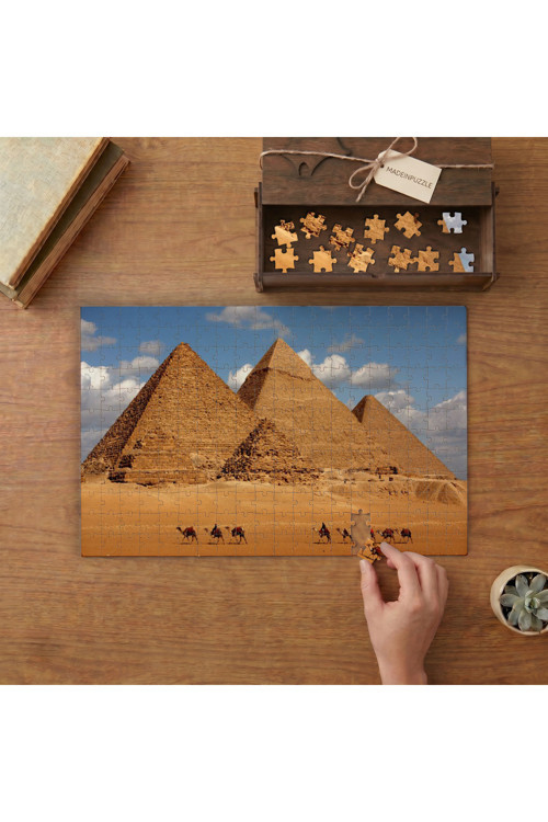 Piramitler - Mısır Tasarımı 240 Parça Ahşap Puzzle Ahşap Kutuda MPY40416