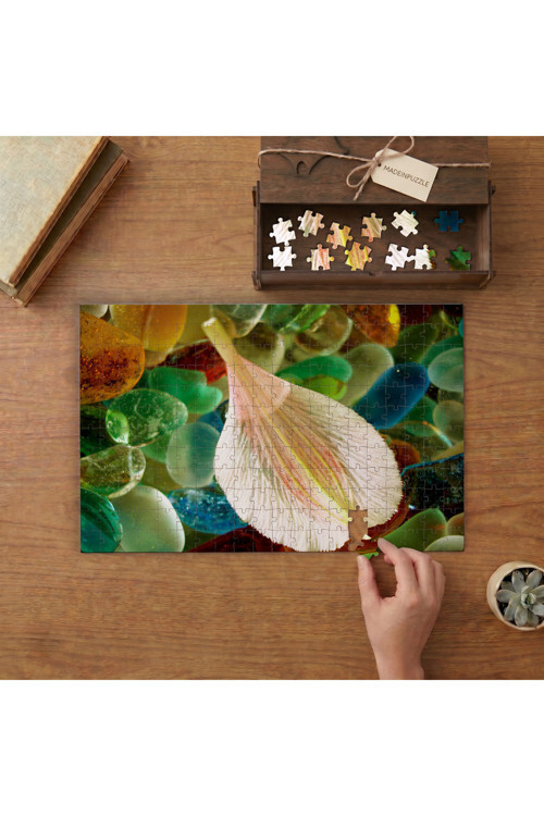 Renkli Çakıl Taşları Tasarımı 240 parça Ahşap Puzzle Ahşap Kutuda MP01014
