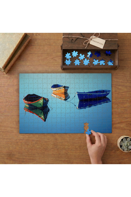 Renkli Sandallar Tasarımı 240 parça Ahşap Puzzle Ahşap Kutuda MP07171