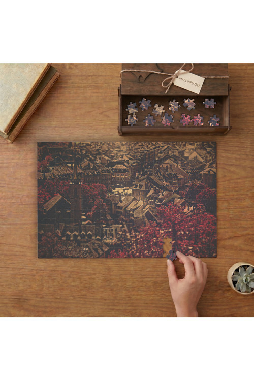 Retro - Eskimiş Binalar - Manzara Tasarımı 240 parça Ahşap Puzzle Ahşap Kutuda MP04160