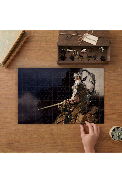 Savaşçı Kadın Tasarımı 240 Parça Ahşap Puzzle Ahşap Kutuda MPY20354