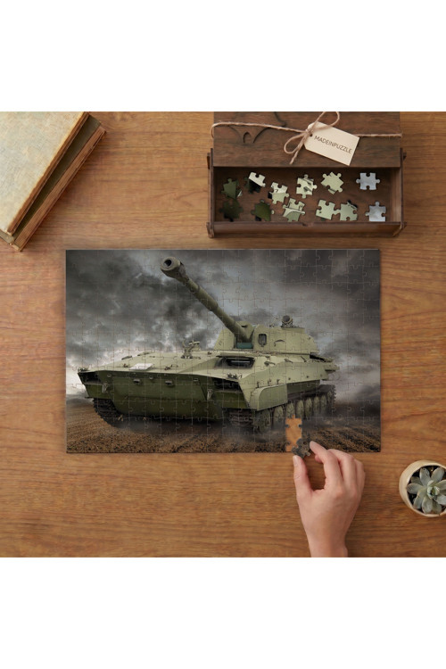 Savaş Tankı Tasarımı 240 parça Ahşap Puzzle Ahşap Kutuda MP08091