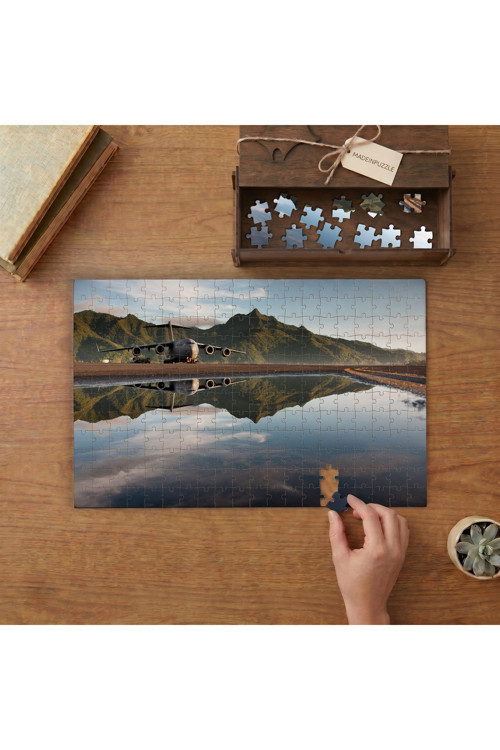 Savaş Uçağı -Manzara Tasarımı 240 Parça Ahşap Puzzle Ahşap Kutuda MPY10009