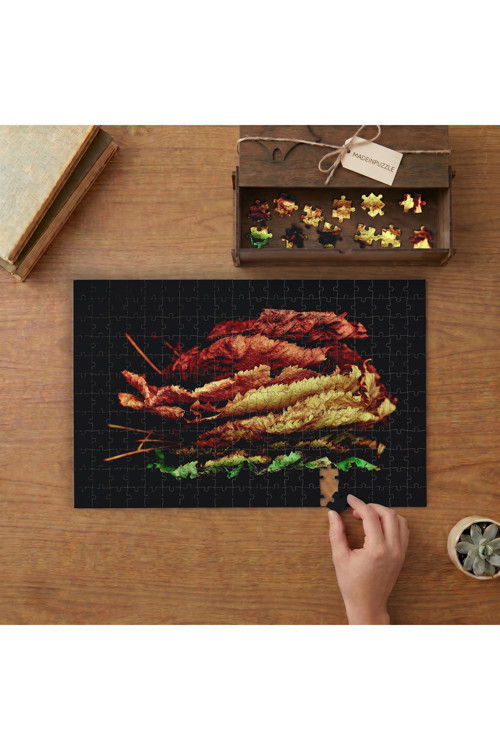 Sıralı Yapraklar Tasarımı 240 parça Ahşap Puzzle Ahşap Kutuda MP01063