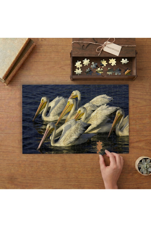 Suda Pelikan Sürüsü Tasarımı 240 Parça Ahşap Puzzle Ahşap Kutuda MPY50389