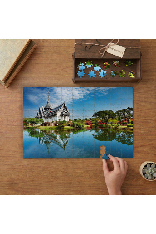 Tayland - Samut Prakan Antik Şehri Tasarımı 240 parça Ahşap Puzzle Ahşap Kutuda MP05332