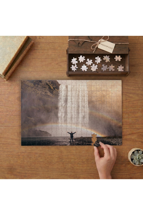 Şelale - Sisli Dağ Manzarası Tasarımı 240 parça Ahşap Puzzle Ahşap Kutuda MP01350
