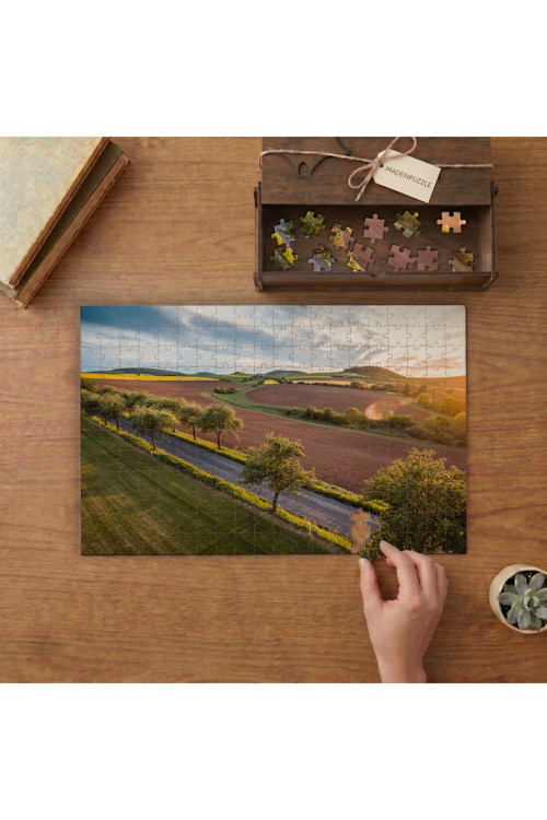 Tarla - Yol - Doğa - Manzara Tasarımı 240 parça Ahşap Puzzle Ahşap Kutuda MP02509