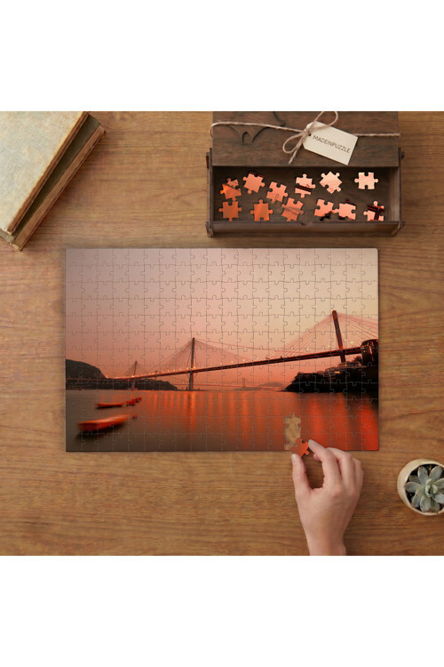 Ting Kau Köprüsü Tasarımı 240 parça Ahşap Puzzle Ahşap Kutuda MP01465