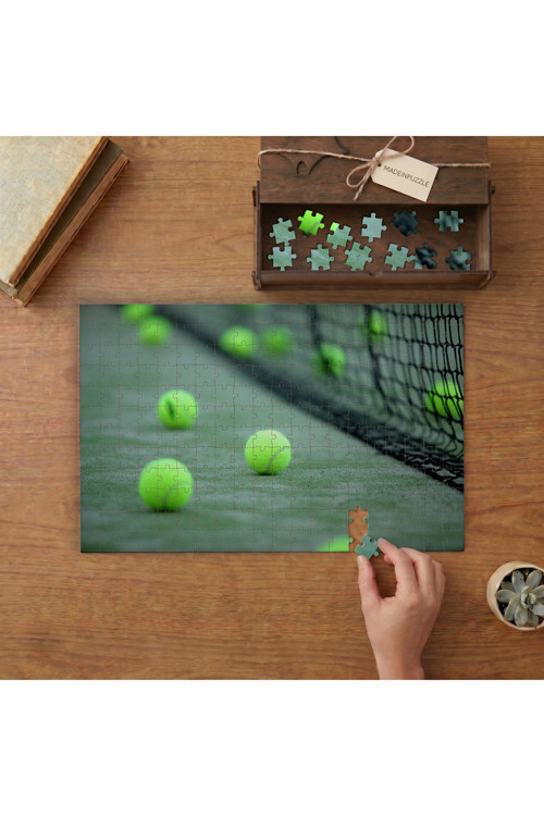 Tenis Topları Tasarımı 240 parça Ahşap Puzzle Ahşap Kutuda MP00854