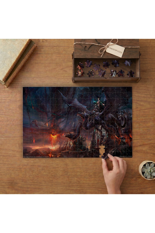 Üç Başlı Ejderha Tasarımı 240 Parça Ahşap Puzzle Ahşap Kutuda MPY20316