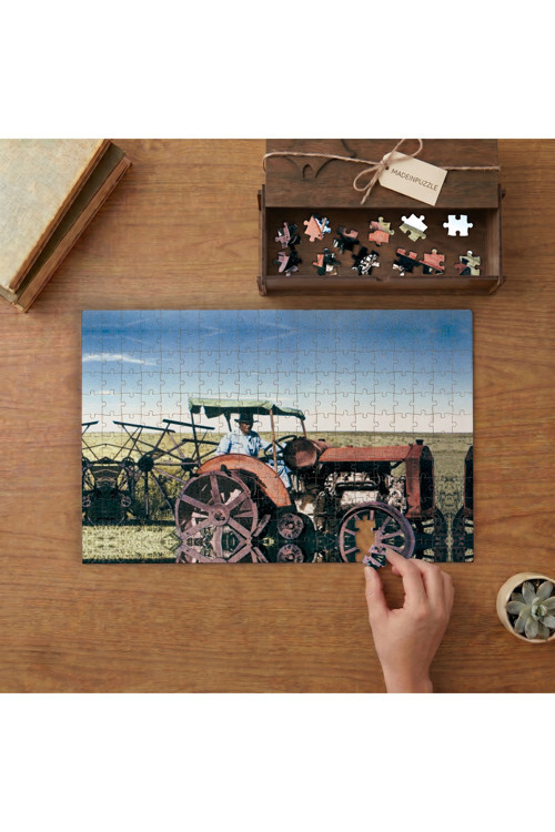 Traktör Süren Atatürk Tasarımı 240 parça Ahşap Puzzle Ahşap Kutuda MP02338