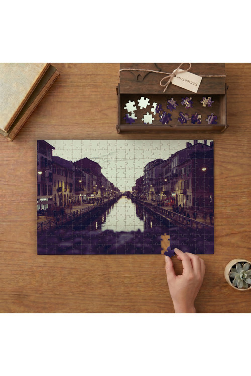 Venedik Kanalı Akşamüzeri Manzarası Tasarımı 240 parça Ahşap Puzzle Ahşap Kutuda MP06809