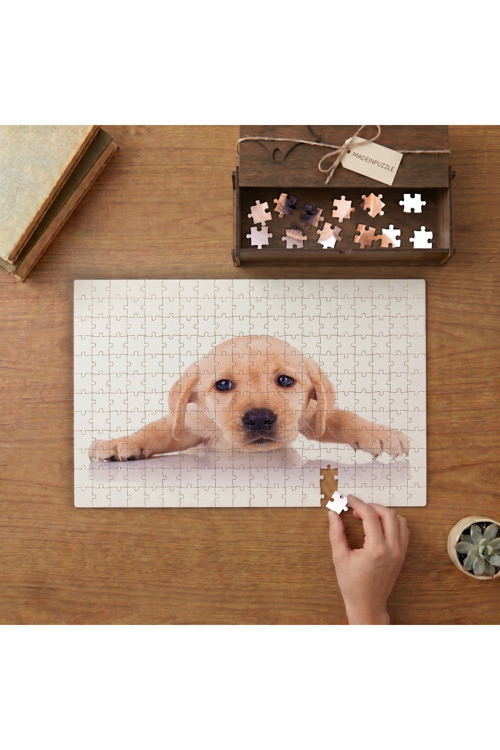Yavru Köpek - Sevimli Hayvan Tasarımı 240 parça Ahşap Puzzle Ahşap Kutuda MP01112