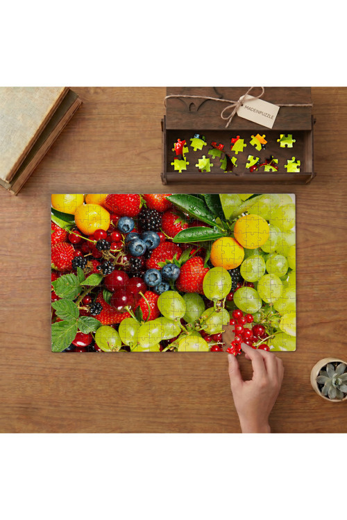 Yaz Meyveleri - Meyve Şöleni Tasarımı 240 parça Ahşap Puzzle Ahşap Kutuda MP01914