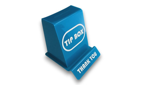 Tip Box Bahşiş Kutusu, Sadaka Kutusu ve Kumbara Turkuaz Pleksi