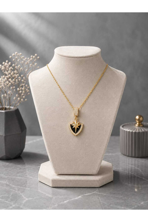 ✨ Kutup Yıldızı Figürlü Gold Renk Çelik Kolye