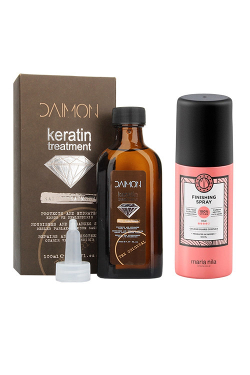 Yıpranmış Saçlar İçin Keratin Yağı Ve Maria Nila Finishing Güçlü Sprey 100Ml