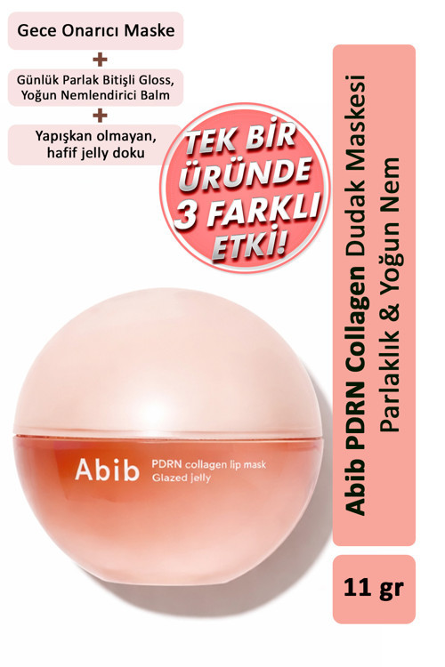 Pdrn Collagen Lip Mask Glazed Jelly 11G – Şeffaf Jöle Etkili Dudak Maskesi