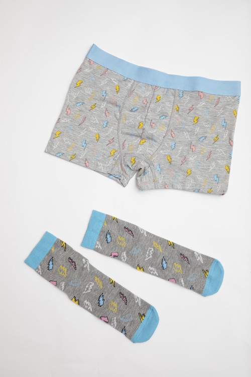 Pamuklu Likralı Çoraplu Boxer