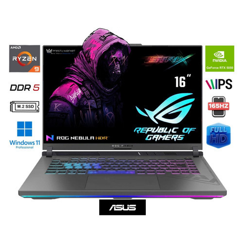 rog Strix G16 G614PH-RV036 Amd Ryzen 9 8940HX 16GB 1tb SSD RTX5050 W11 Pro 16" Wuxga 165Hz Taşınabilir Bilgisayar Presti