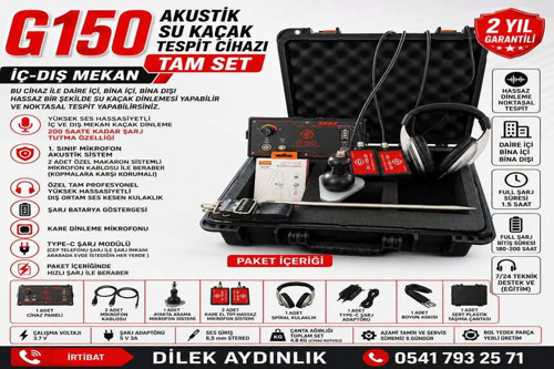 G150 Akustik Su Kaçak Tespit Cihazı TAM SET İÇ-DIŞ MEKAN