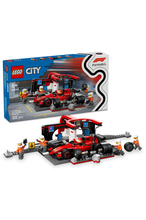 City Ferrari Arabalı F1 Pit Stop ve Pit Ekibi 60443 - 6+ Çocuklar İçin Oyuncak Yapım Seti (322 P)