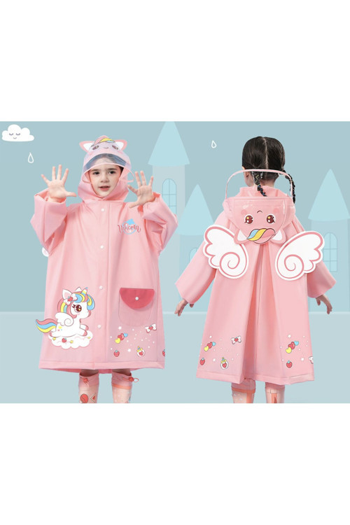 Unicorn Yağmurluk Aşırı Şirin Pembe 3D Yağmurluk