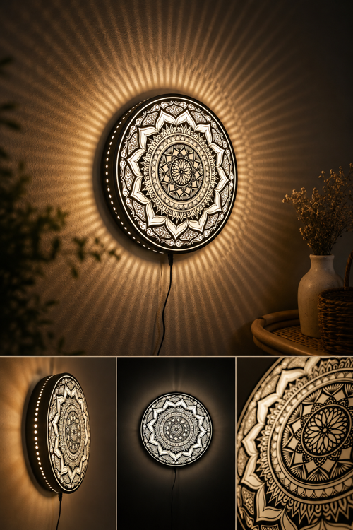 ✨ MANDALA IŞIKLI DUVAR DEKORU – IŞIKTAN DAHA FAZLASI ✨