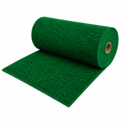 Kıvırcık Paspas 14 mm 100x200 cm Yeşil PVC Kaymaz Tabanlı
