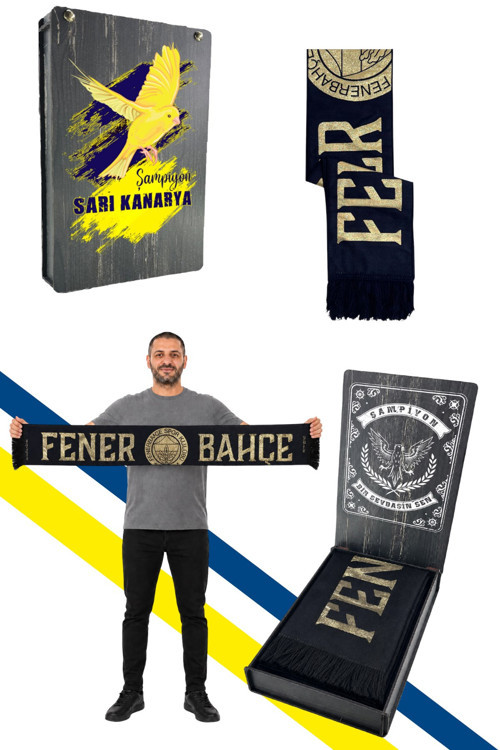 UNISEX GOLD FENERBAHÇE DOKUMA ATKI UV KUTU HEDİYELİ
