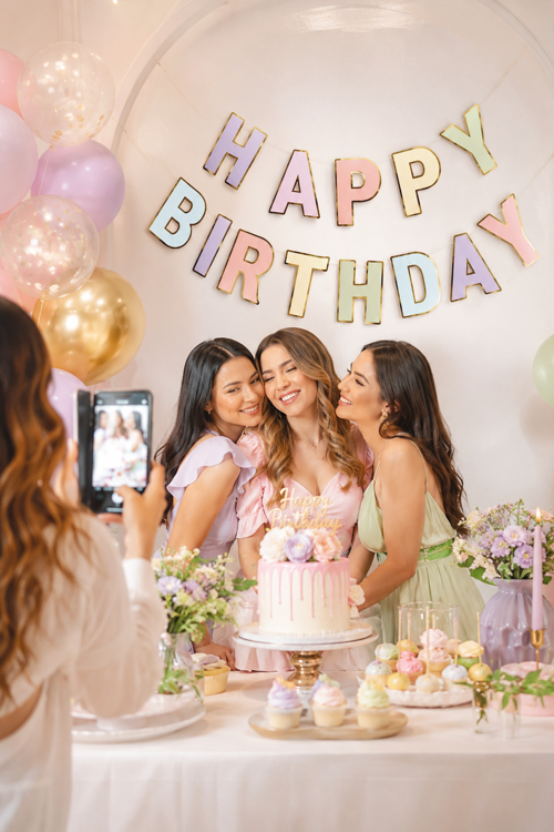 Happy Birthday Banner Makaron Varaklı Doğum Günü Parti Süsü Dekorasyonu
