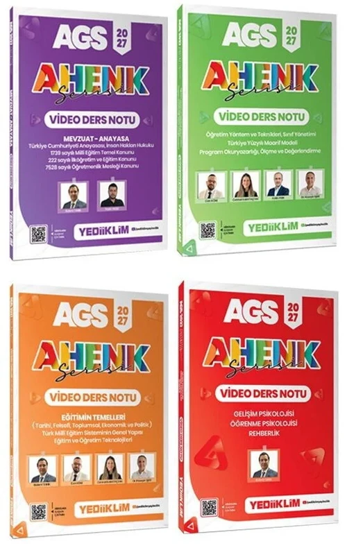 Yediiklim 2027 MEB-AGS Video Ders Notu 4 lü Set Ahenk Serisi Yediiklim Yayınları