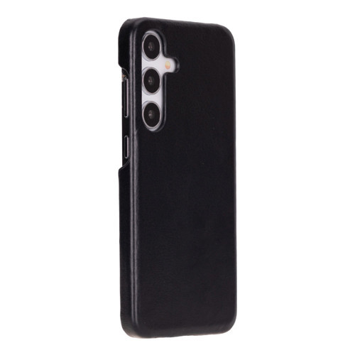 Samsung Galaxy S25 Uyumlu, Hakiki Deri, El Yapımı Arka Kapak, Kömür Siyah