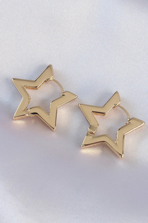 Pirinç Gold Renk Yıldız Küpe 5886