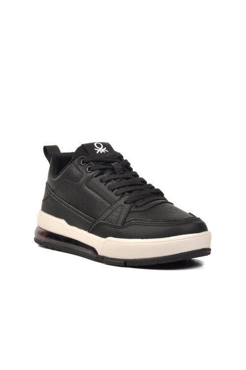 Siyah Bağcıklı Kalın Rahat Tabanlı Erkek Yürüyüş ve Spor Ayakkabı Sneaker BNI-10251