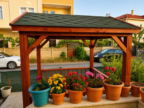 Ahşap Çardak Kamelya Pergola Bahçe S4