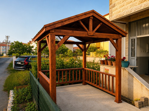 Bahçe Çardağı Ahşap Kamelya Pergola S6