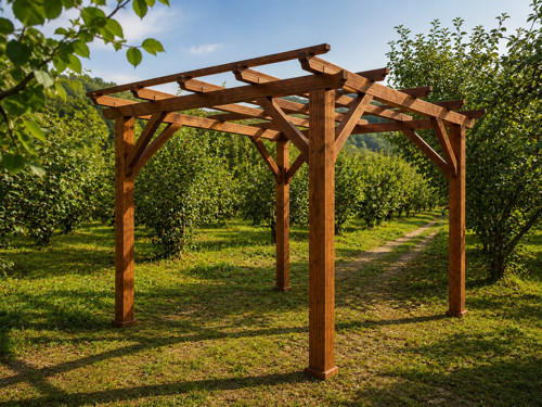 Ahşap Bahçe Çardağı Pergola Tente G9