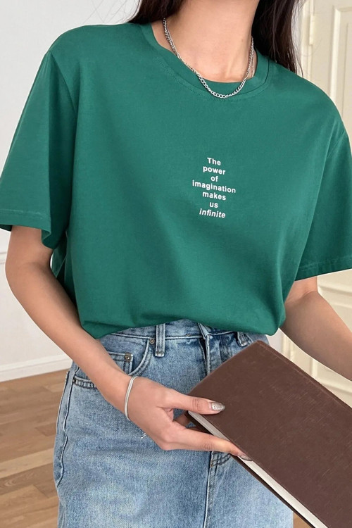 Unisex Lacivert The Power Of Baskılı Oversize T-shirt